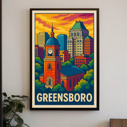 Greensboro Cityscape Poster