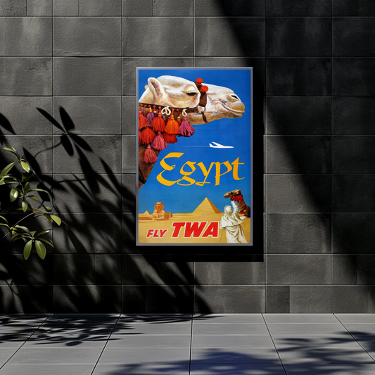 Fly TWA to Egypt Travel Poster by David Klein