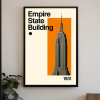 Empire State Building Art Deco Travel Poster