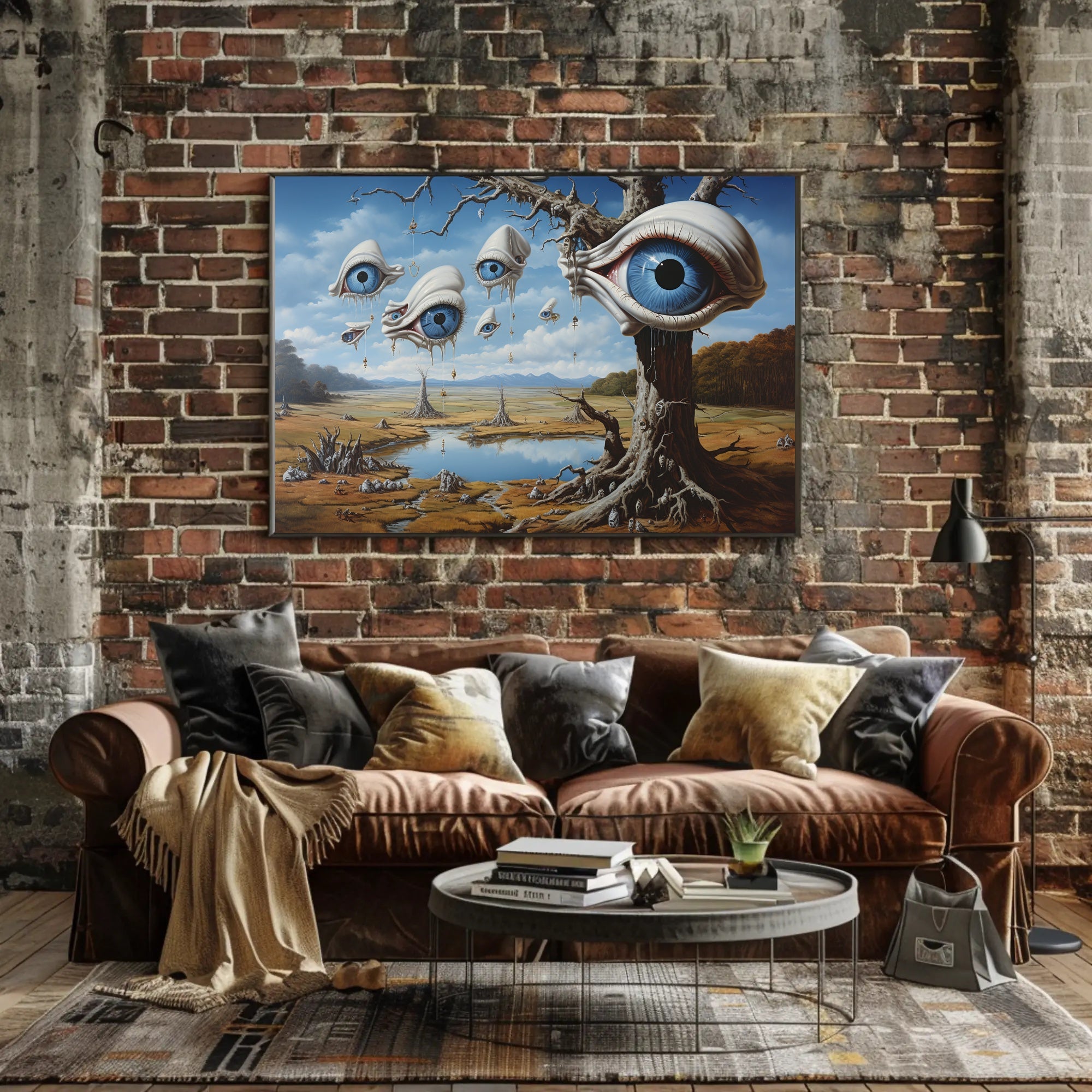Surreal Landscape with Eyes: Abstract or Artistic Poster