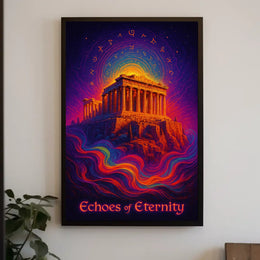 Echoes of Eternity: Surreal Greek Temple Poster