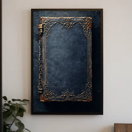 Intricate Gold-Embellished Book Cover Art Cultural Poster