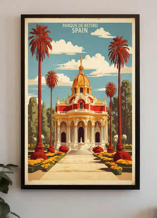 Parque de Retiro Vintage Travel Poster