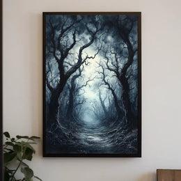 Haunting Mystical Forest Scene Abstract, Artistic, or Pop Culture Poster