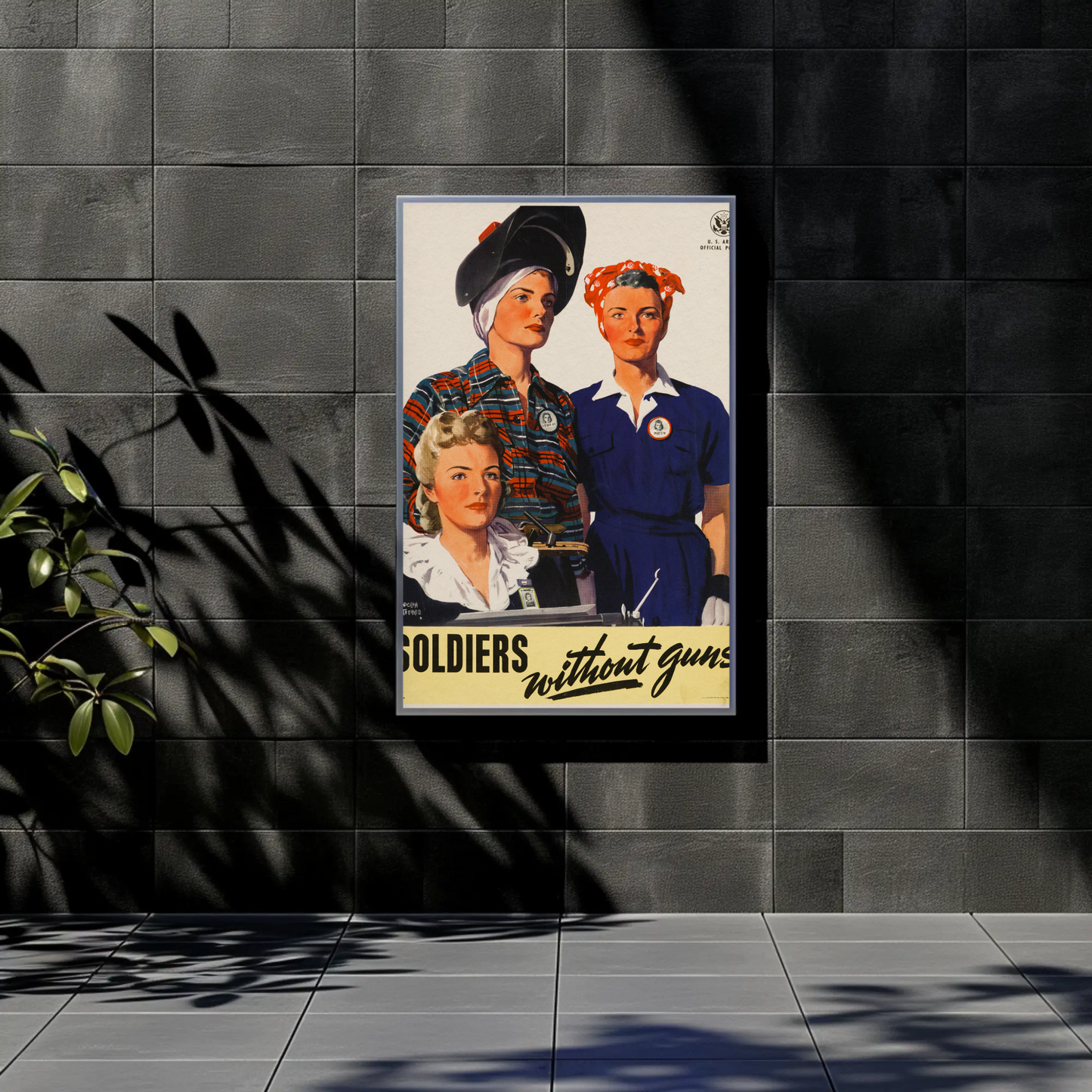 Women Workers Soldiers Without Guns Vintage War Propaganda Poster
