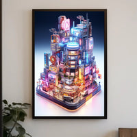 Neon Cityscape Poster