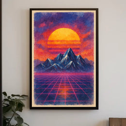 Retro-Futuristic Dreamscape Artwork Print: Futuristic Sci-Fi Poster