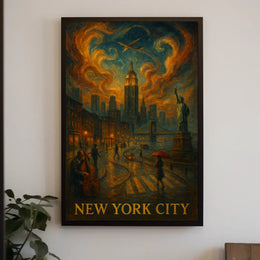 New York City A Vibrant Evening Poster