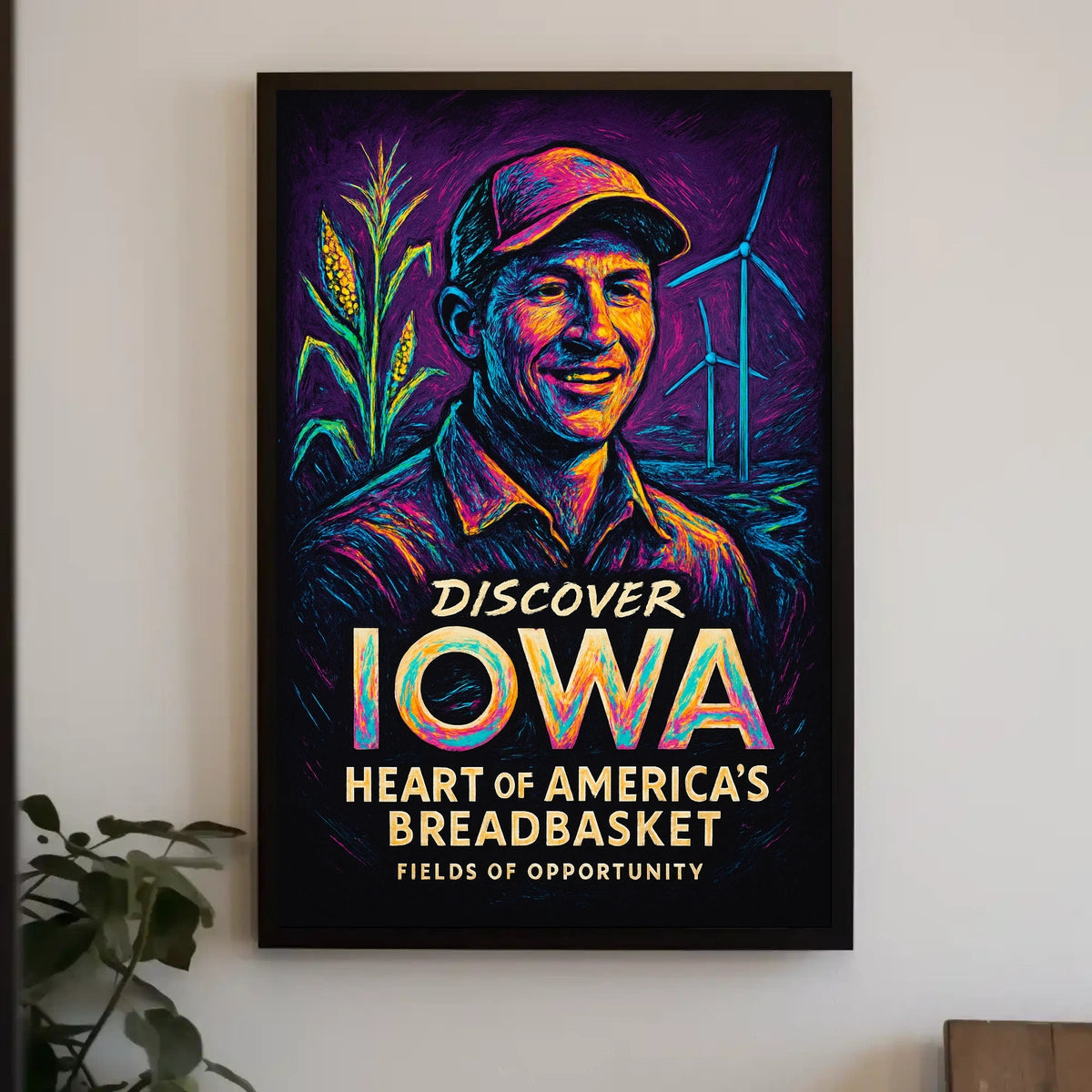 Discover Iowa Heart of Americas Breadbasket Poster