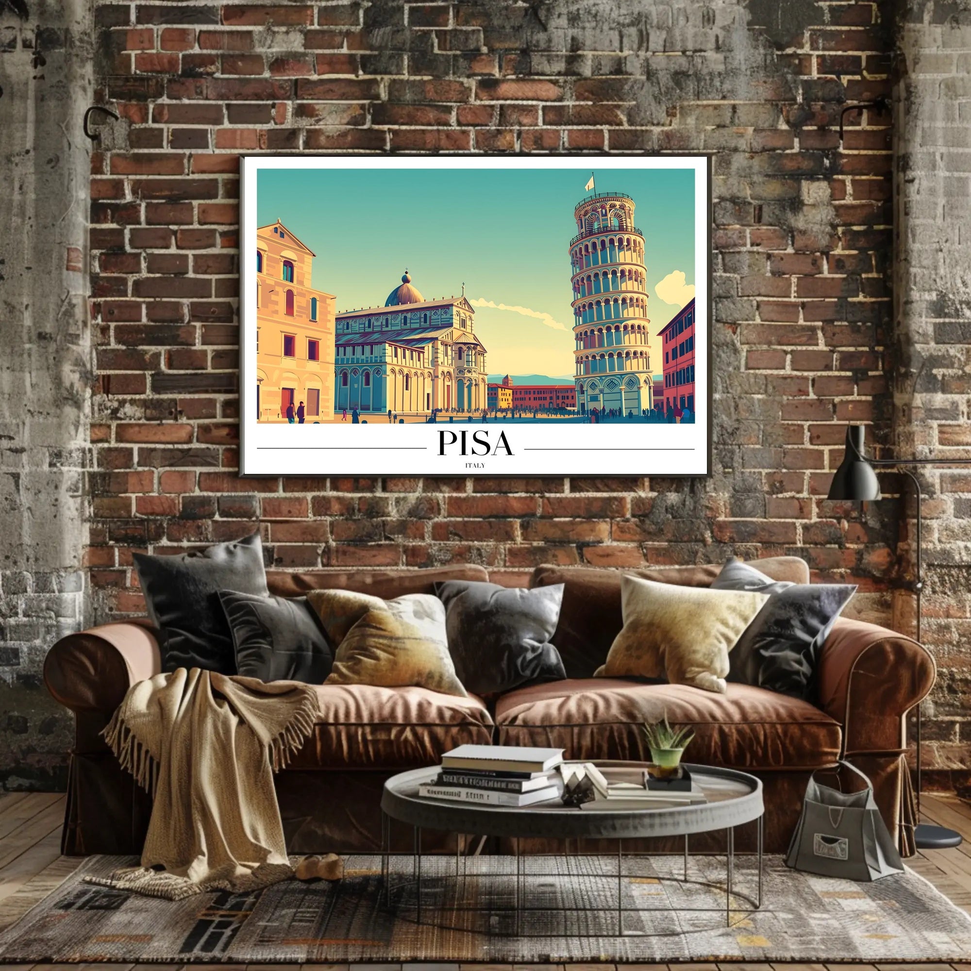 Pisa Italy Landscape Art Print Travel Poster