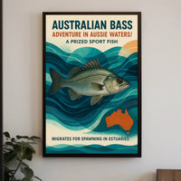 Australian Bass Adventure Sport Fishing Sports Poster