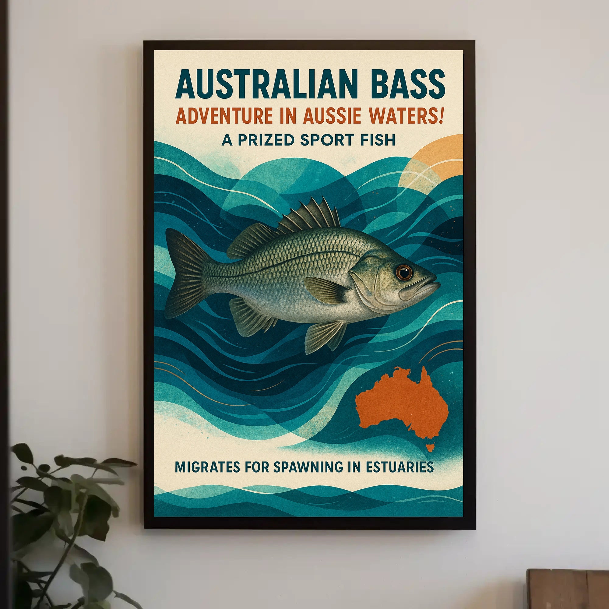 Australian Bass Adventure Sport Fishing Sports Poster