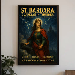 St Barbara Guardian of Thunder Poster Vintage Religious