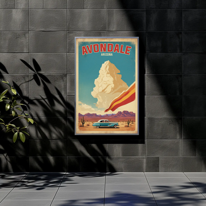 Avondale Arizona Desert Drive Vintage Travel Poster