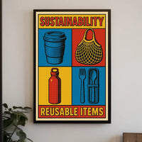 Sustainability Reusable Items Poster