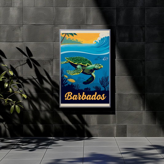 Barbados Vintage Travel Poster