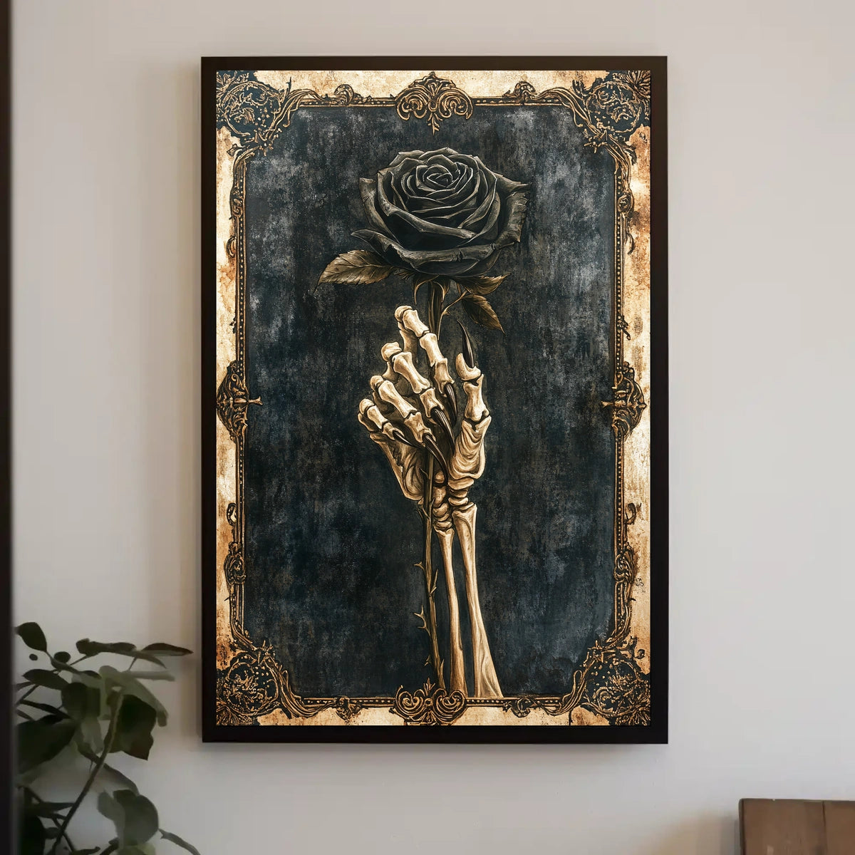 Gothic Romance Skeleton Hand Artistic, Pop Culture Poster