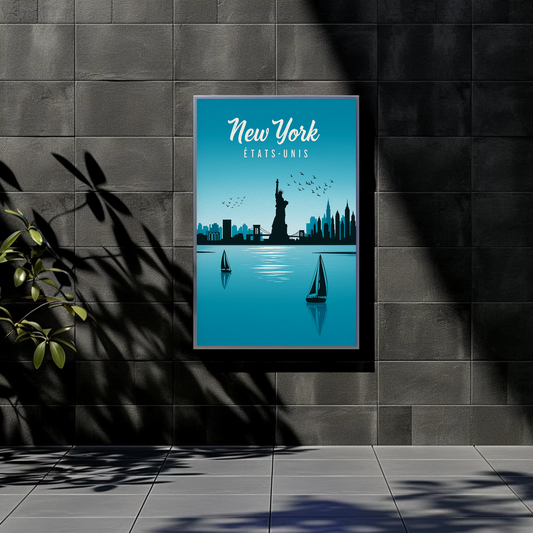 New York Statue of Liberty Vintage Poster