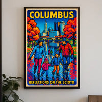 Columbus Reflections On The Scioto Poster