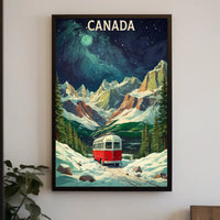 Scenic Canadian Rockies Train Travel Poster