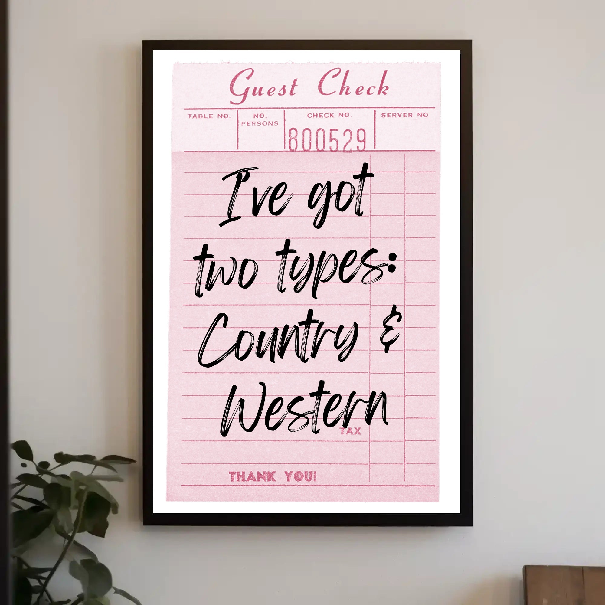 Playful Country & Western Receipt Music or Concert Poster PosterGoat