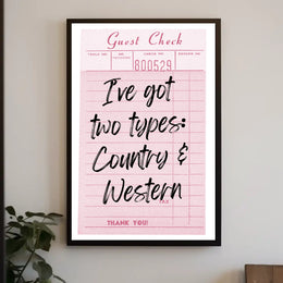 Playful Country & Western Receipt Music or Concert Poster PosterGoat