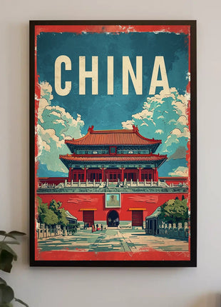 China Vintage Architectural Landmark Poster - Cultural or Heritage Poster