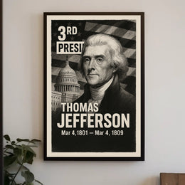 Thomas Jefferson 3rd President of the United States Digital Montaje Poster