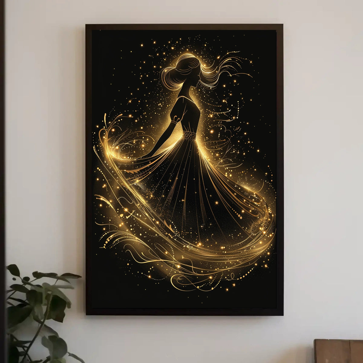 Elegant Dancing Woman Abstract Art Poster