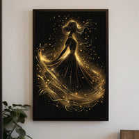 Elegant Dancing Woman Abstract Art Poster