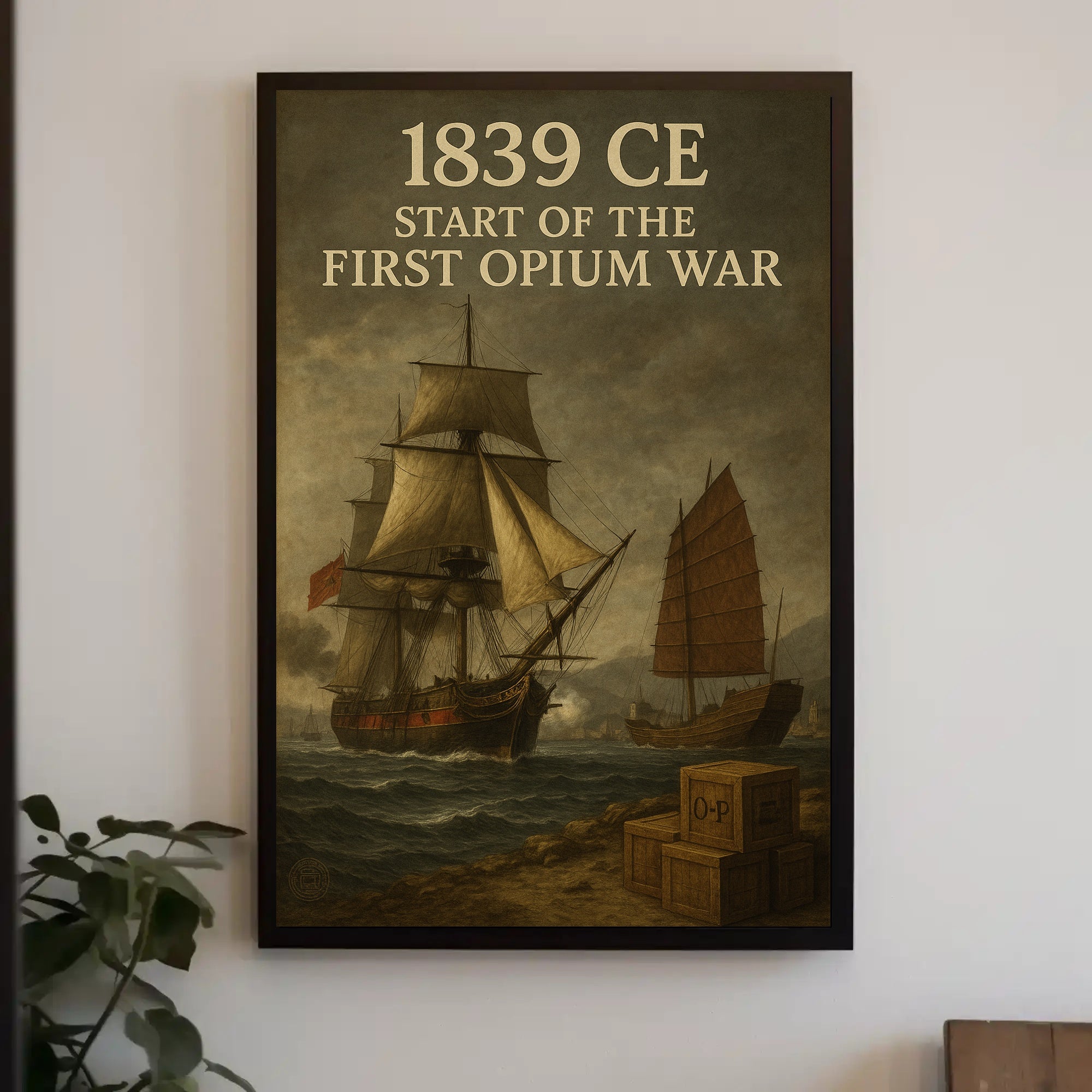 1839 CE First Opium War Historical Poster Print PosterGoat