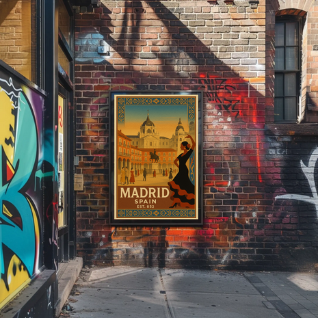 Vintage Madrid Poster Celebrating Spanish Culture and History