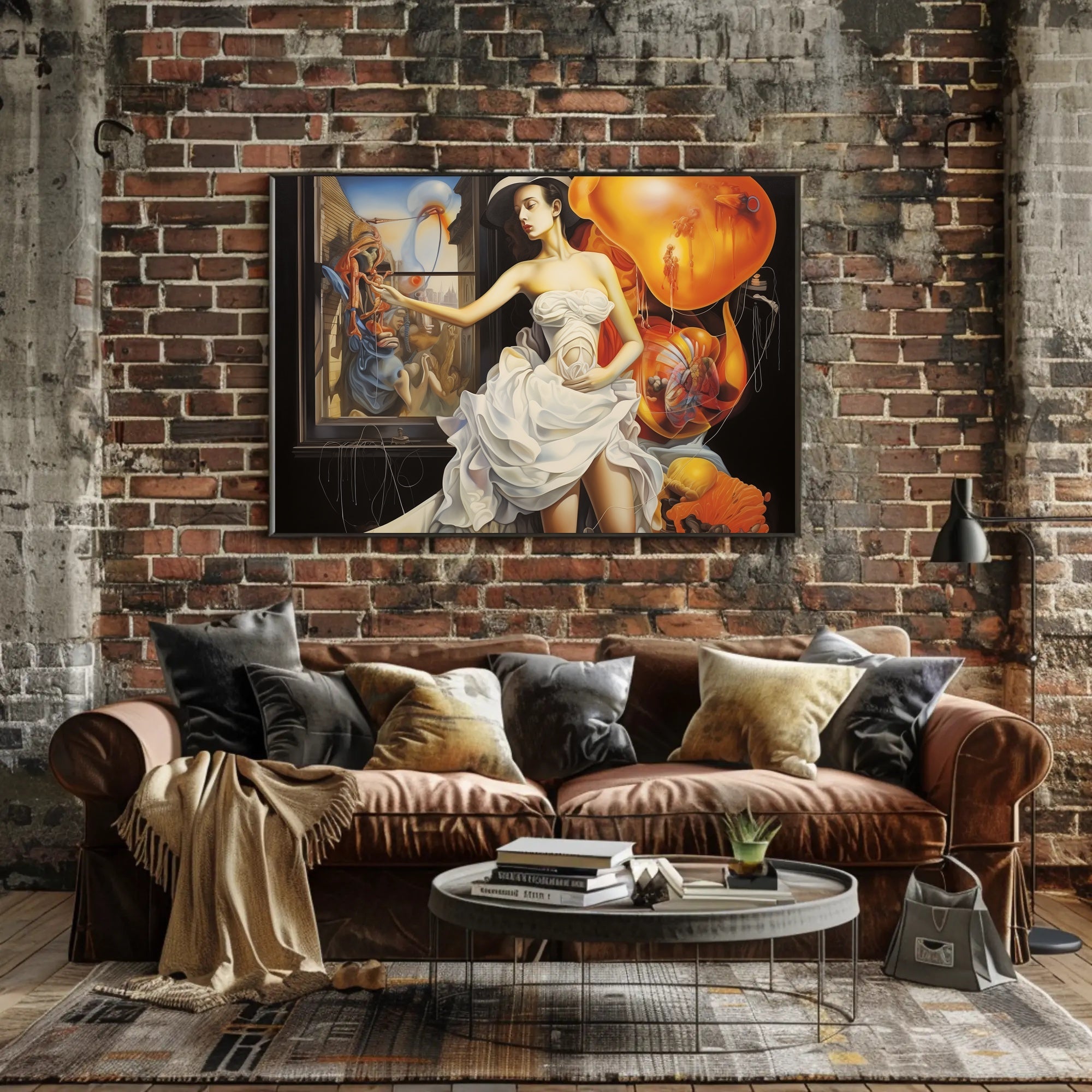 Woman in White Dress Abstract or Artistic Poster