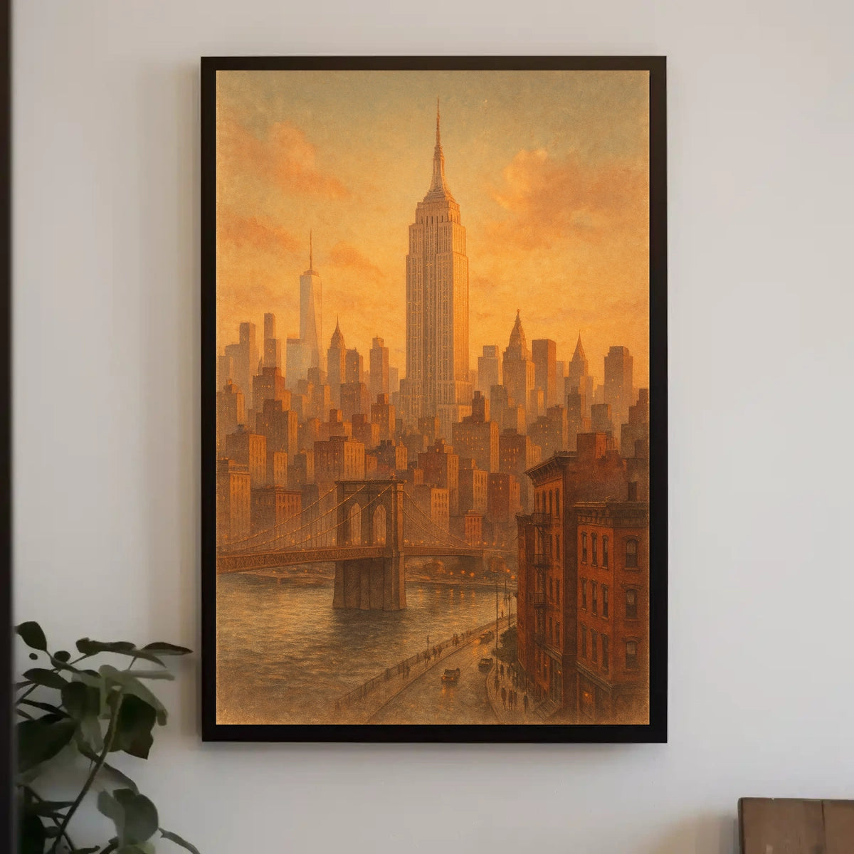 New York City Skyline At Sunset Poster