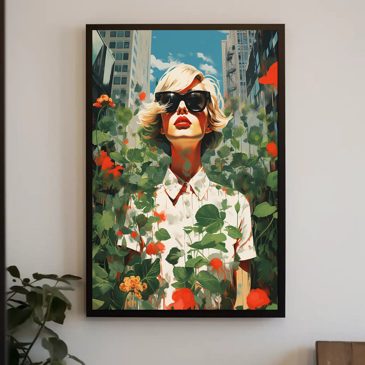 Urban Harmony: Nature Meets Cityscape Abstract or Artistic Poster