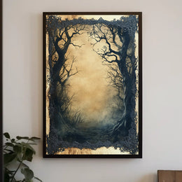 Mystical Gothic Eerie Forest Scene Artistic or Pop Culture Poster