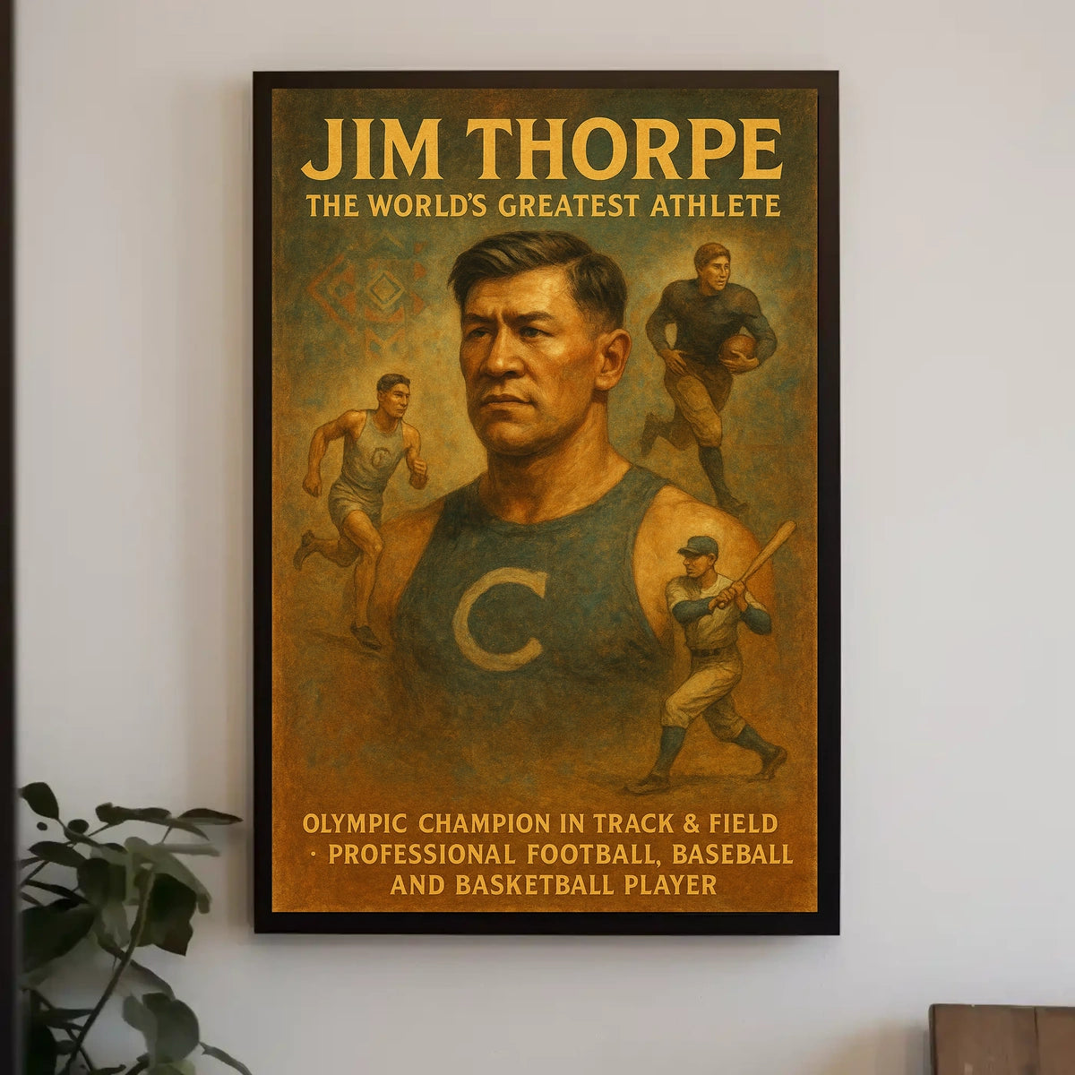 Jim Thorpe The Worlds Greatest Poster 18x24 Wall Art