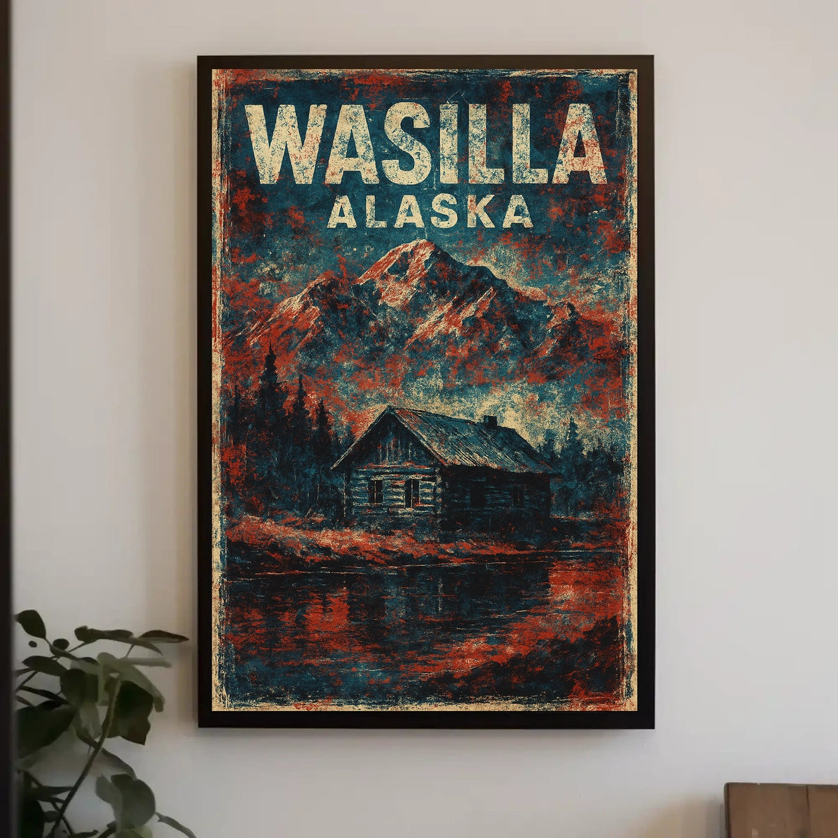 Wasilla Alaska Scenic Travel Print Vintage Landscape Wall Art Decor Timeless Rustic Poster