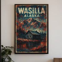 Wasilla Alaska Scenic Travel Print Vintage Landscape Wall Art Decor Timeless Rustic Poster