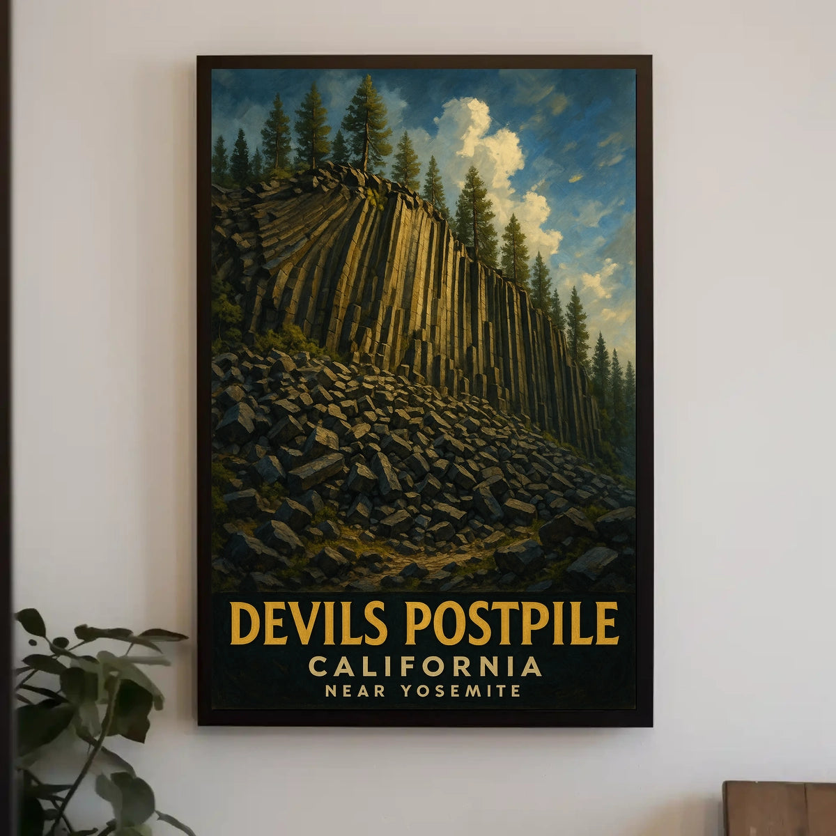 Devils Postpile California Landmark Poster