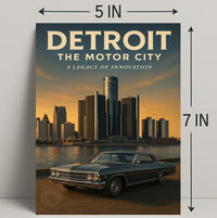 Detroit The Motor City Vintage Poster Print PosterGoat