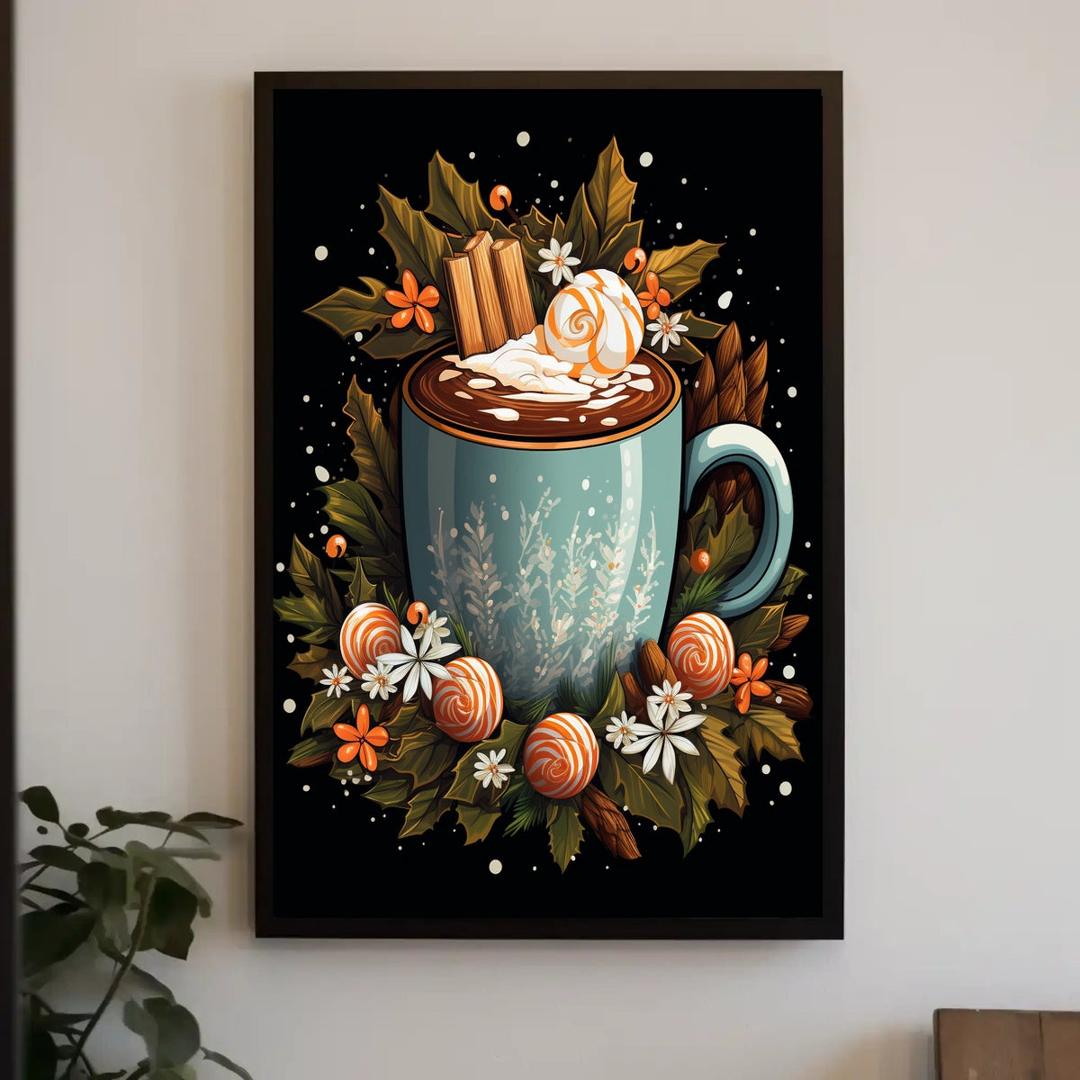 Cozy Seasonal Beverage Art Poster - Abstract or Artistic Poster