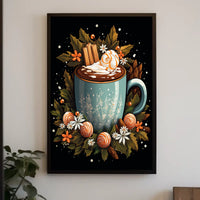 Cozy Seasonal Beverage Art Poster - Abstract or Artistic Poster
