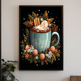 Cozy Seasonal Beverage Art Poster - Abstract or Artistic Poster