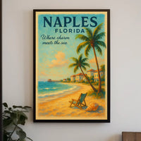 Serene Coastal Charm Vintage Poster: Naples, Florida