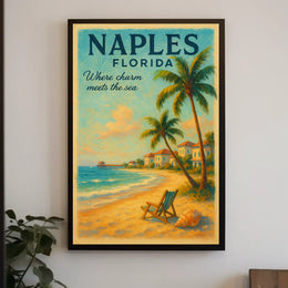 Serene Coastal Charm Vintage Poster: Naples, Florida