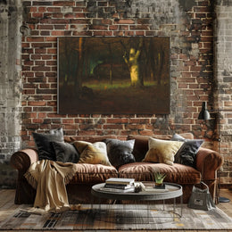 Mystical Forest Scene Artistic Poster