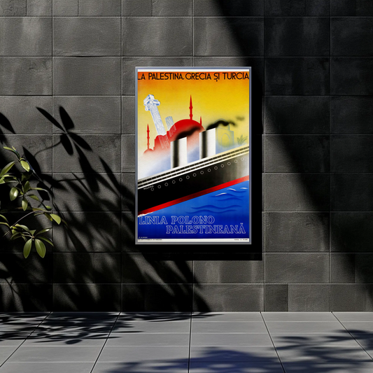 Poland Palestine Greece Turkey Cruise Vintage Poster