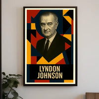 Lyndon B. Johnson 36th President of the United States Abstract Pop Poster