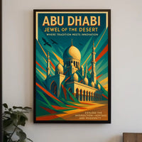 Abu Dhabi Jewel Desert Cityscape Travel Poster